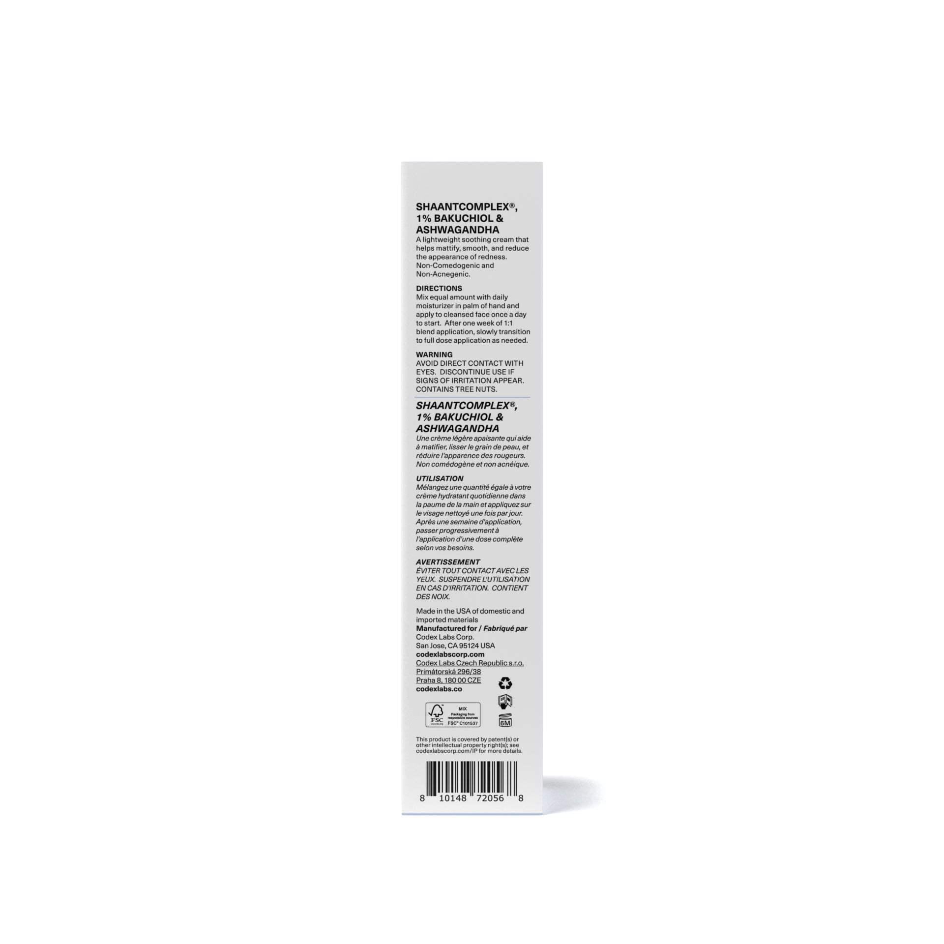SHAANT Oil Control Cream - Zmatňující lehký krém – Codex Labs of Europe