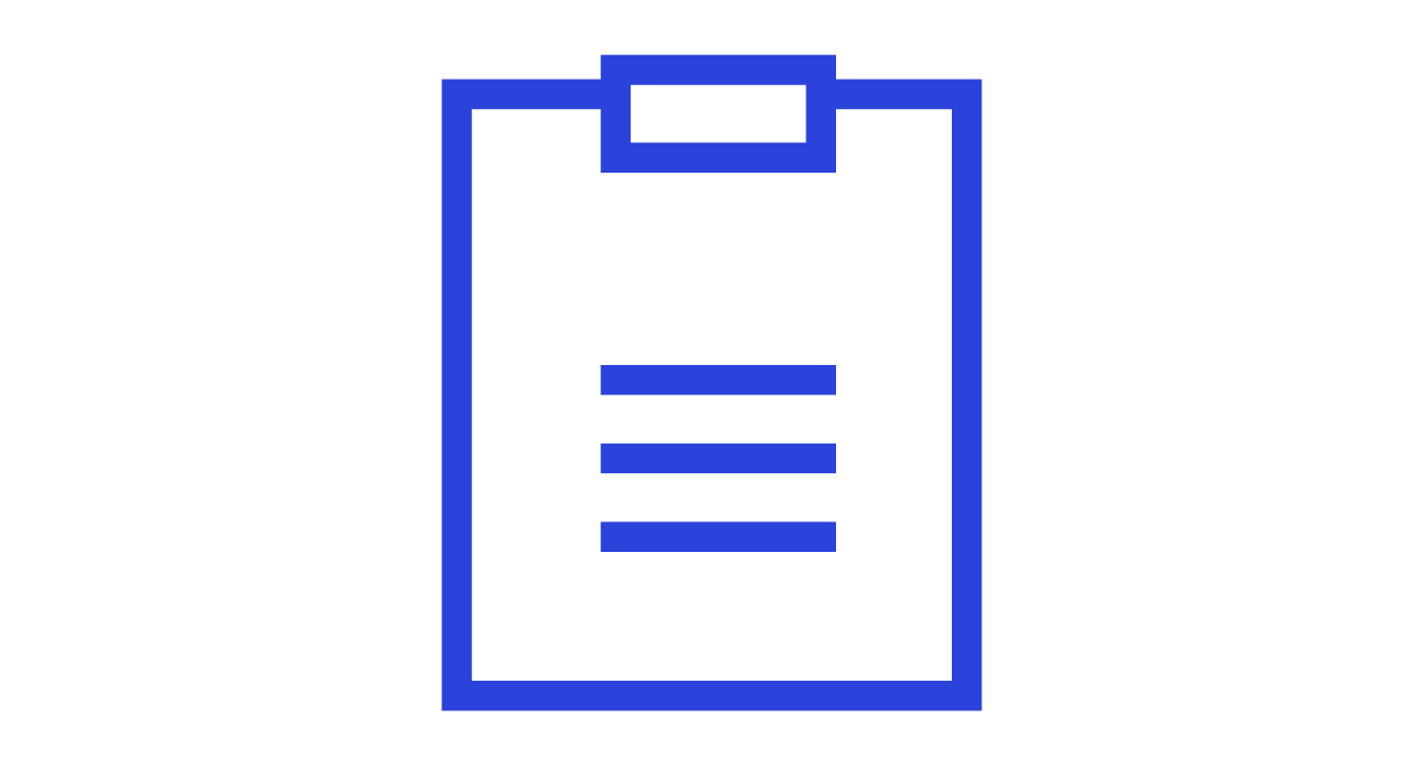 Icon of a clipboard. 