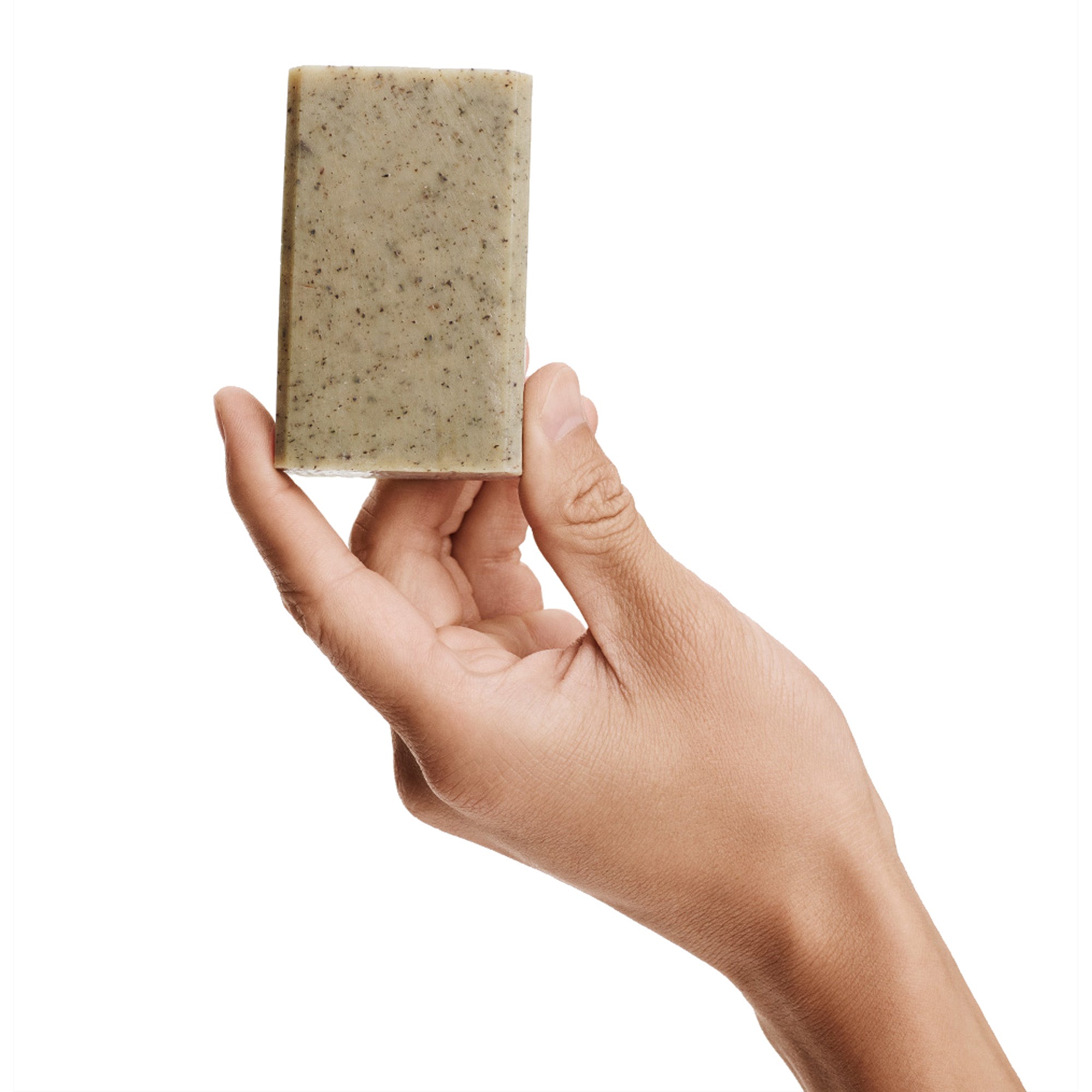 BIa balancing soap held in a hand.