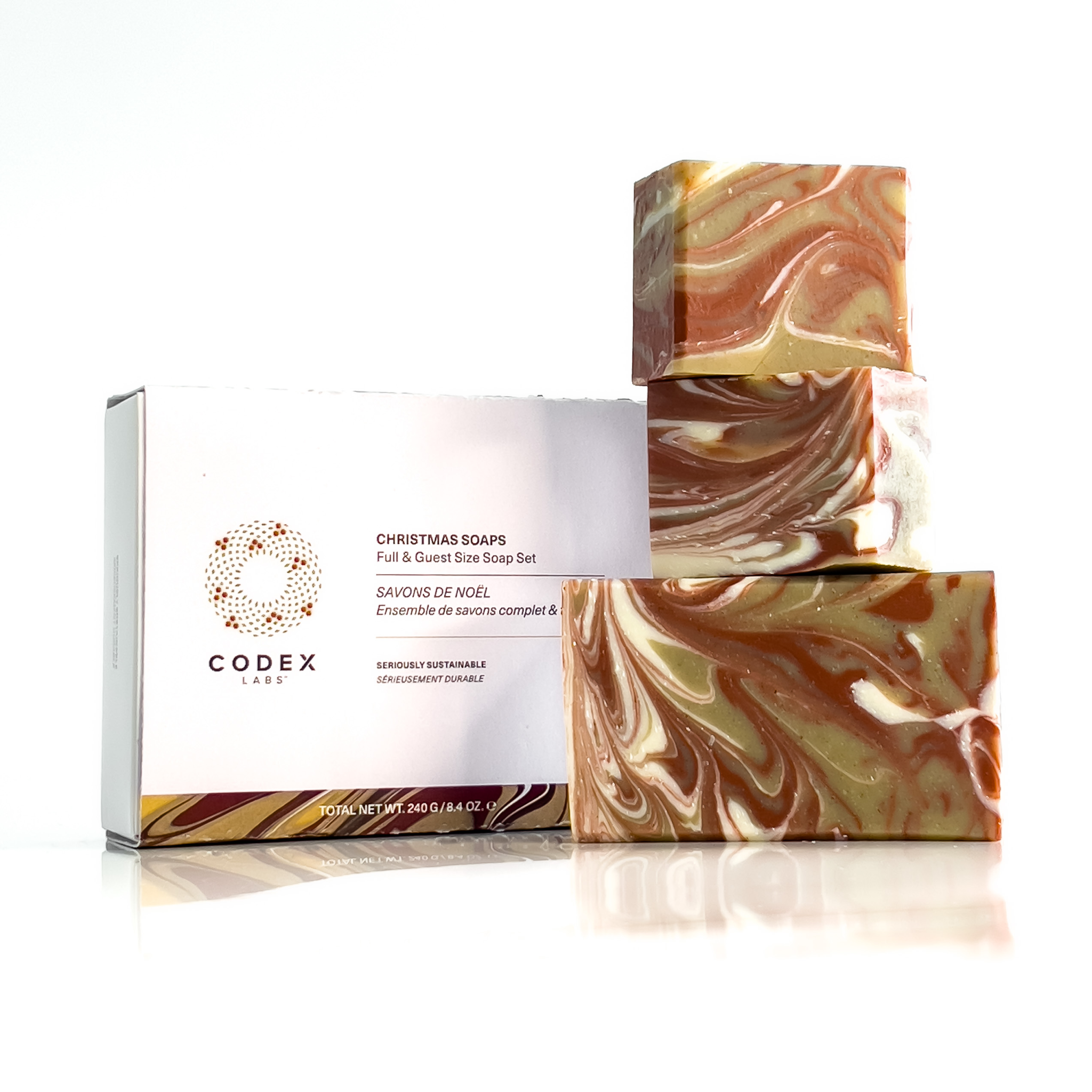 Codex Labs Christmas soap set with soap on a white background.
